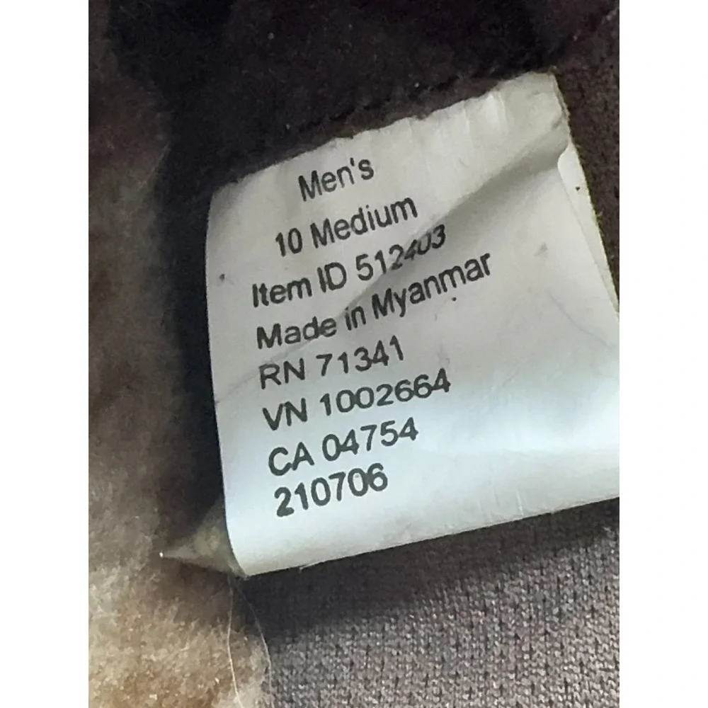 LL Bean All Week Moc Slippers Men's Size 10M Brown Leather Shearling Shoe 512403